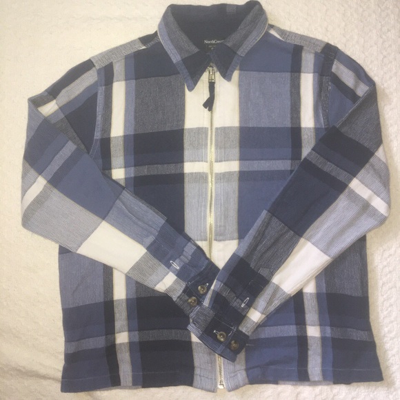 Blue Plaid Zip Up Jacket - Picture 3 of 4